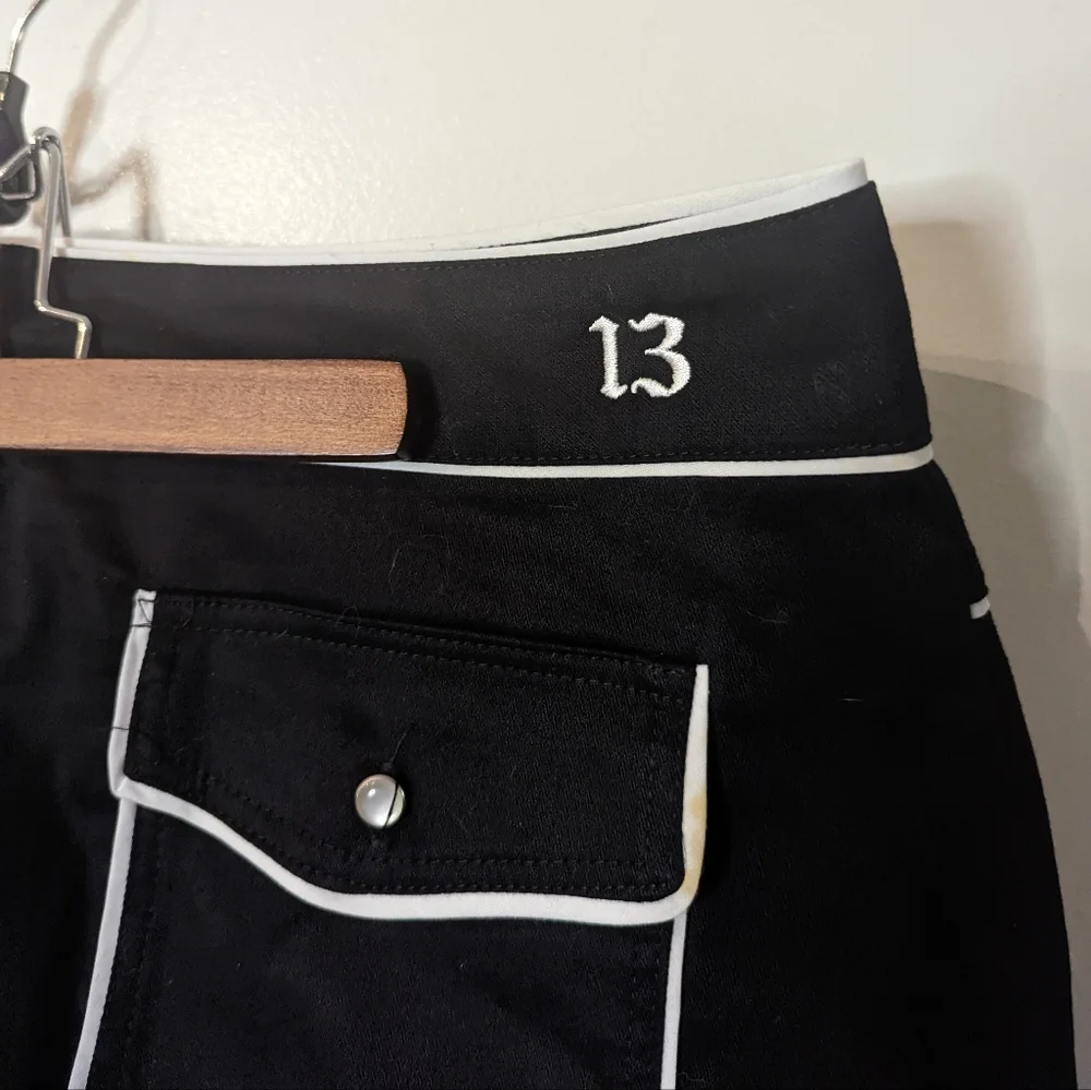 Lucky 13 Western Button Up Mini Skirt Black White pockets 2XL - Picture 7 of 12